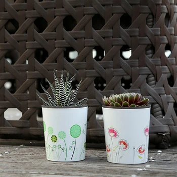 

Chinoiserie Flowerpot Home Office Desk Flower Pot Green plants Self-watering System Home Office Desk Decoration