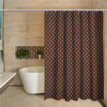 

Fleur De Lis Odorless Waterproof Shower Curtain Orange Ancient Heraldry Symbol Pattern France History Kingdom Royalty Theme