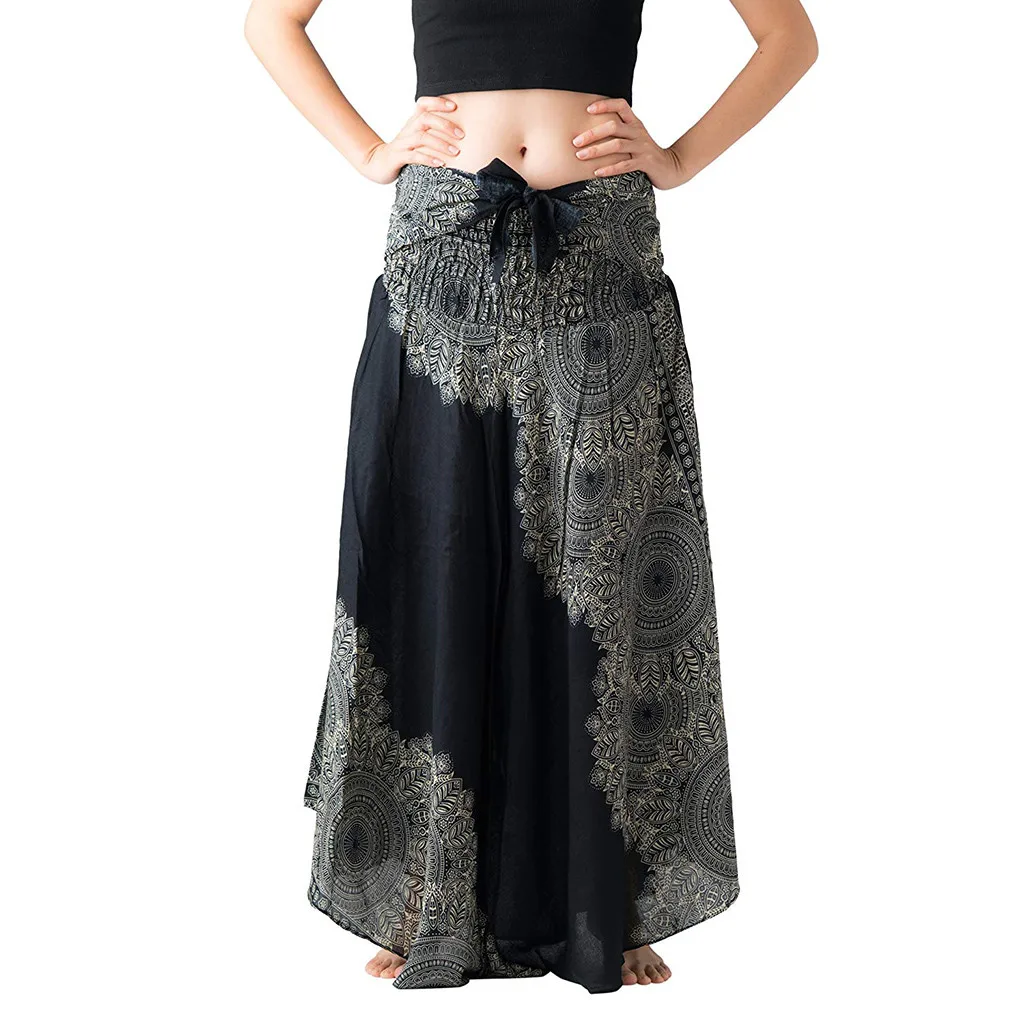 Женские длинные в стиле хиппи бохо цыганские цветы с поясом эластичный Цветочный Пояс юбка модная однотонная длинная юбка