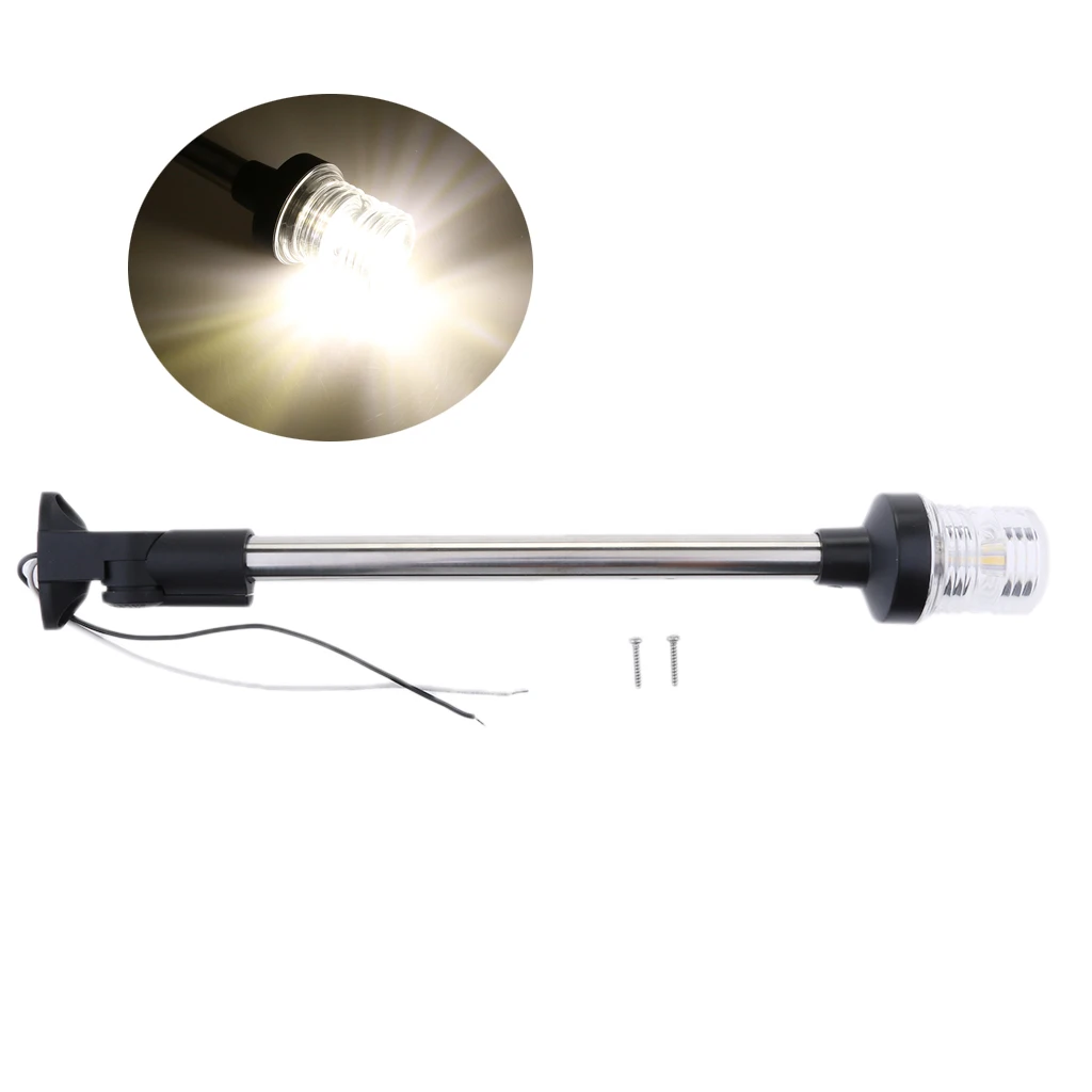 12V Pontoon Bright LED Navigation Stern Anchor Pole Light for Boats 16 Inch