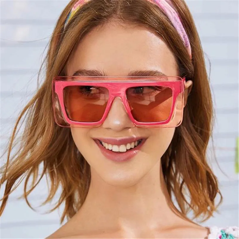 

Female Square Oversized Sunglasses Women Gafas Green Eyeglasses Sun Glasses Men Big Frame Vintage Shades Eyewear Oculos