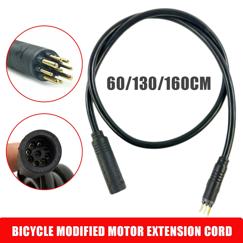 Bike To E-bike Black Motor Extension Cable 9pin Female To Male Connector Wire Bike To E-bike Black Motor Extension Cable 9pin Female To Male Connector Wire