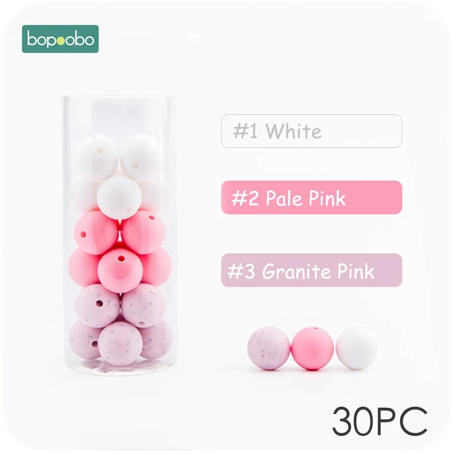 Pink Granite 12 мм 30 шт Силиконовые Бусины Жемчужные силиконовые шестигранные пищевые, Прорезывание Зубов Бусины DIY кормящих браслетов силиконовые крошечные стержни детский Прорезыватель - Цвет: Pink Granite