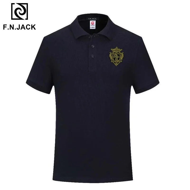 

F.N.JACK Men's Casual Polo Shirt Vintage Handmade Trending Short Sleeve Summer Polo for Man