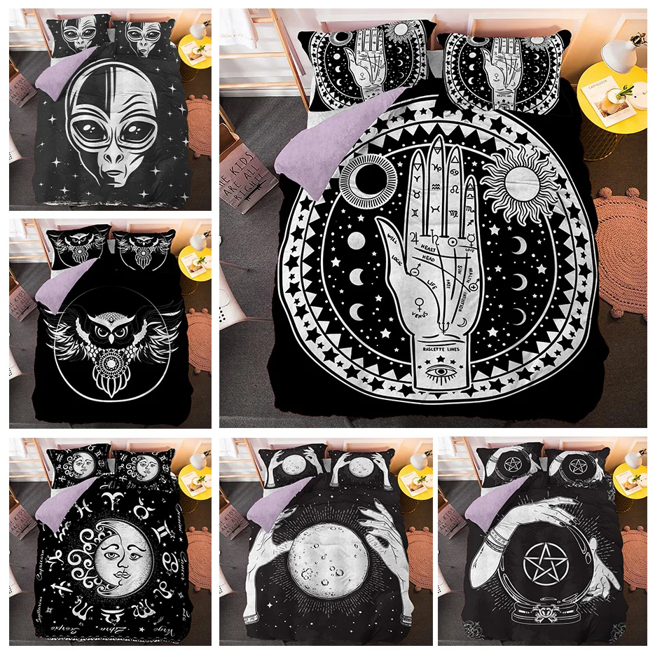 Comforty Luxury Black And White Pattern Bedding Set 3D Duvet Cover Printed King Size Home Decoration Drop Shipping