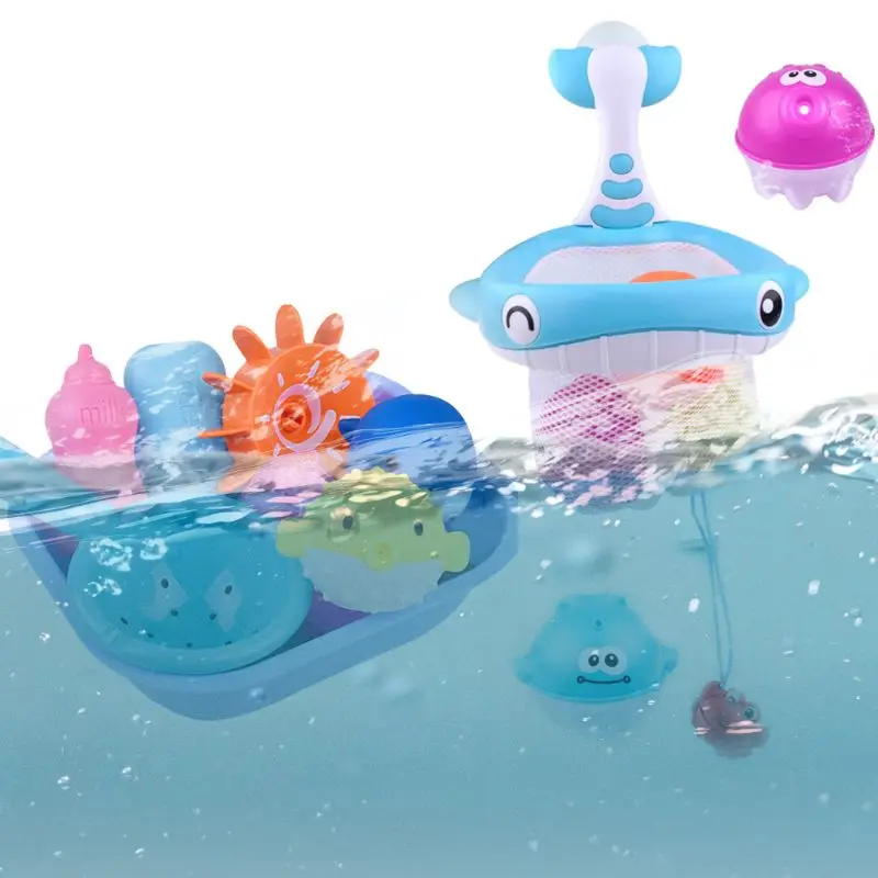 6/8 шт. водное классические обучающие игрушки для детей Детские Веселые Животные скрипучий звук Ванная комната Игрушка для купания K4UE