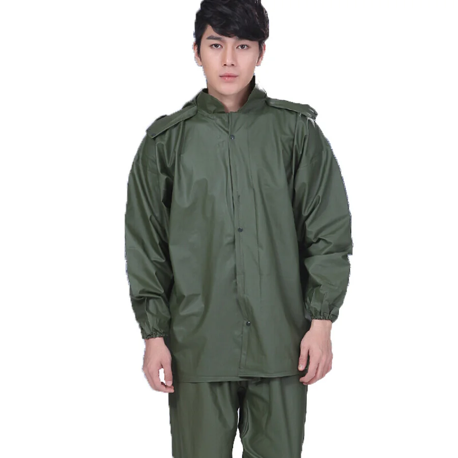 Plastic Lightweight Men Overall Raincoat With Pants Waterproof Outdoor Long Rain Coat Adult Mens Raincoat Long Rain Suit II50YY
