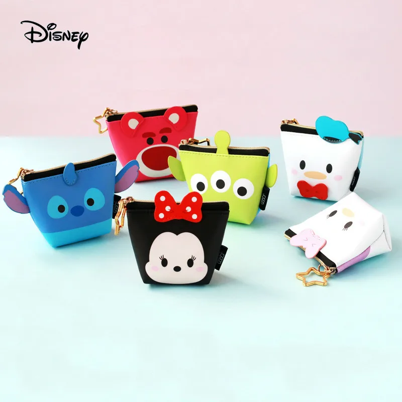 

Original Disney Multi-Function Storage Bag Mickey Minnie Stitch Cartoon Cute Women's Wallet Creative PU Wallet