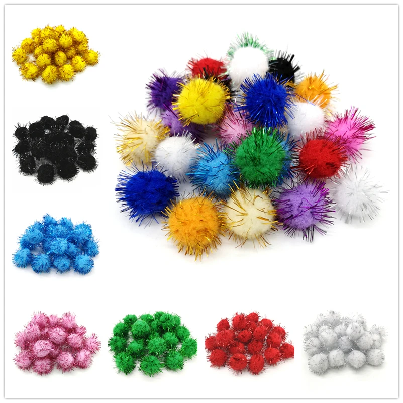 

50pcs 15mm 25mm Colorful Pompoms for Dolls Garment Handmade Material Soft Fluffy Pom Poms Ball For DIY Kids Toys Accessories