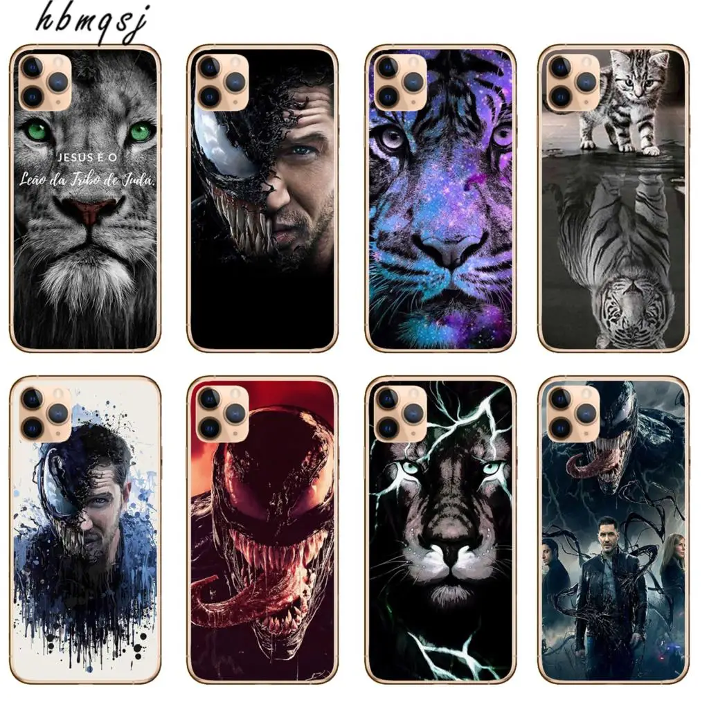 Классный чехол для iphone 11 с логотипом силиконовый мягкий изображением яда тигра