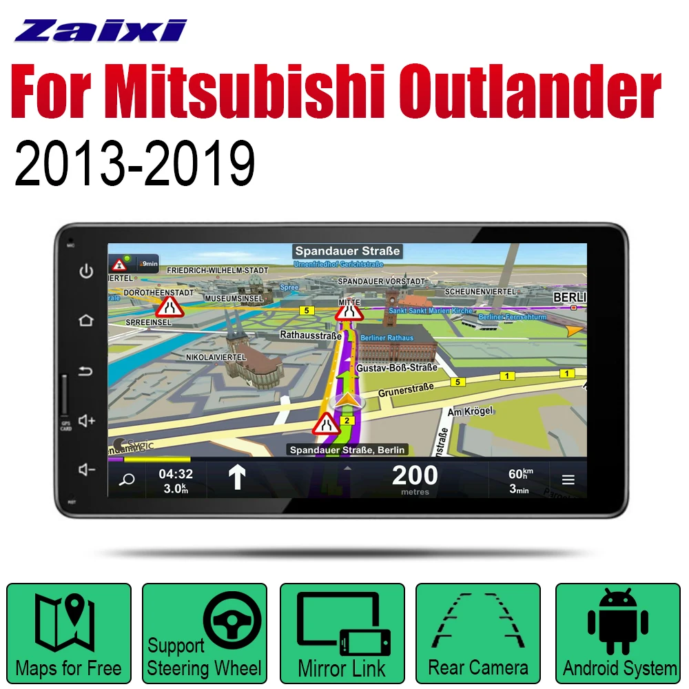 

ZaiXi Android Car GPS Navi for Mitsubishi Outlander 2013~2019 player Navigation WiFi Bluetooth Mulitmedia system audio stereo EQ