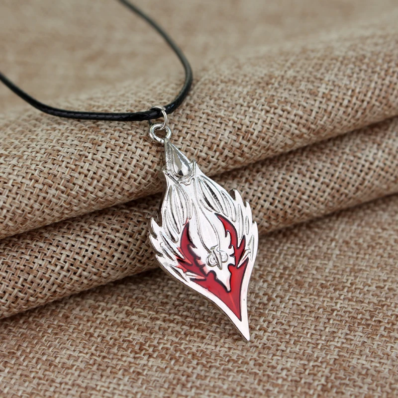 

Yao7 Jewelry Game Blood Elf Necklace Horde Symbol Vintage Enamel Rhombus Pendant Necklace For Men Fashion Cool Leather Chokers