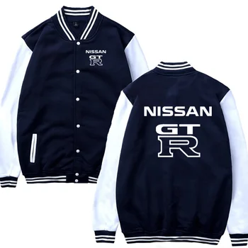

Baseball Jacket Spring Autumn Fleece Cotton Slim Fit Jacket GTR Car Logo Sweatshirt Fashion Hip Hop Harajuku Male Clothing