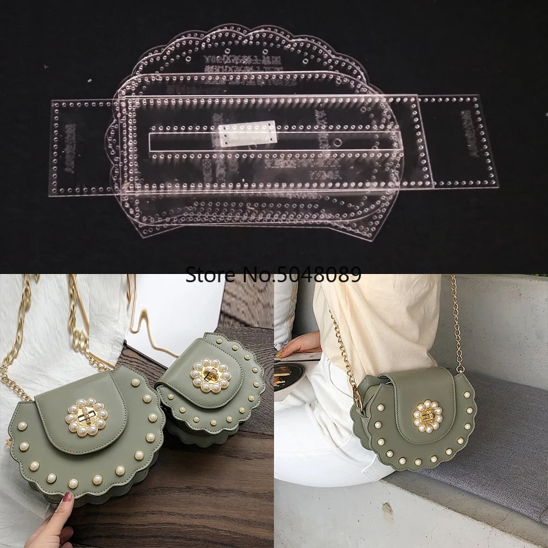 Кожа Diy женская сумка на плечо с рисунком трафарет акриловый шаблон ручной работы кожевенное ремесло набор инструментов швейный узор