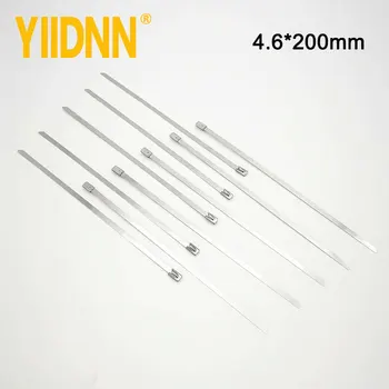 

100 PC Hot Sale 0.18 Inches (4.6*200mm)Ball Lock Stainless Steel Exhaust Strap Wrap Coated Locking Zip Cable Ties