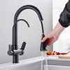 Filter Kitchen Faucet Brushed Nickel Brass Kitchen Faucet With Pure Water Pull Out Style Kitchen Faucet  Rotatble Hot Cold Crane ► Photo 1/6