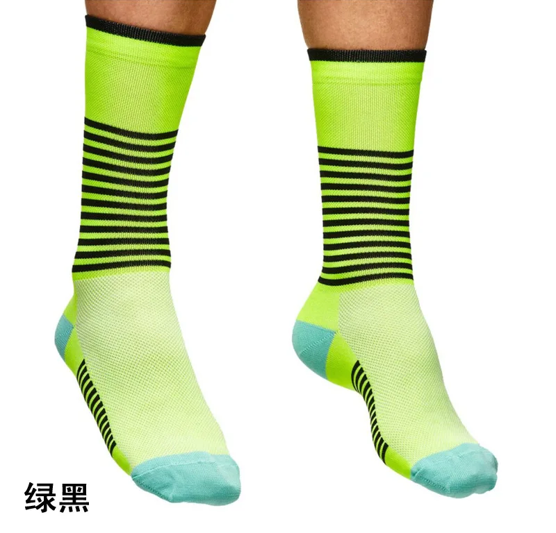 Полосатые фитнес велосипедные носки мужские женские футбольные Носки дышащие баскетбольные носки для спорта на открытом воздухе сухие быстроходные носки