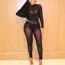 Best Offers African Dresses for Women Fashion Sexy Solid Color Long Sleeve Sheer Jumpsuit Party Romper Bodycon Jumpsuit African Clothes Best Offers African Dresses for Women Fashion Sexy Solid Color Long Sleeve Sheer Jumpsuit Party Romper Bodycon Jumpsuit African Clothes
