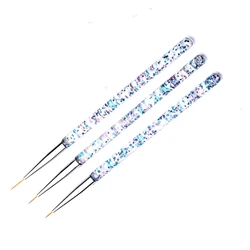 Acrylic French Stripe Nail Art Painting Pen Set - 3-Piece Fine Line Manicure Brush Kit (05)