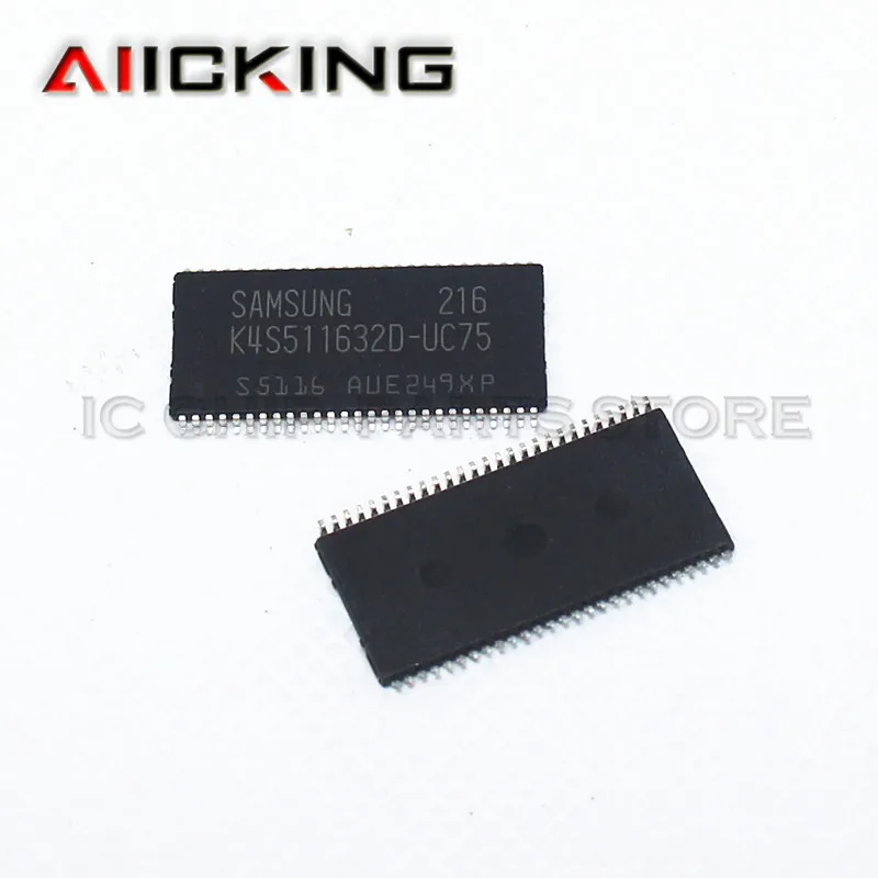 K4S511632D DRAM Chip SDRAM 512Mbit 32Mx16 3.3V 54Pin TSOP-II T/R power chips 10/pcs