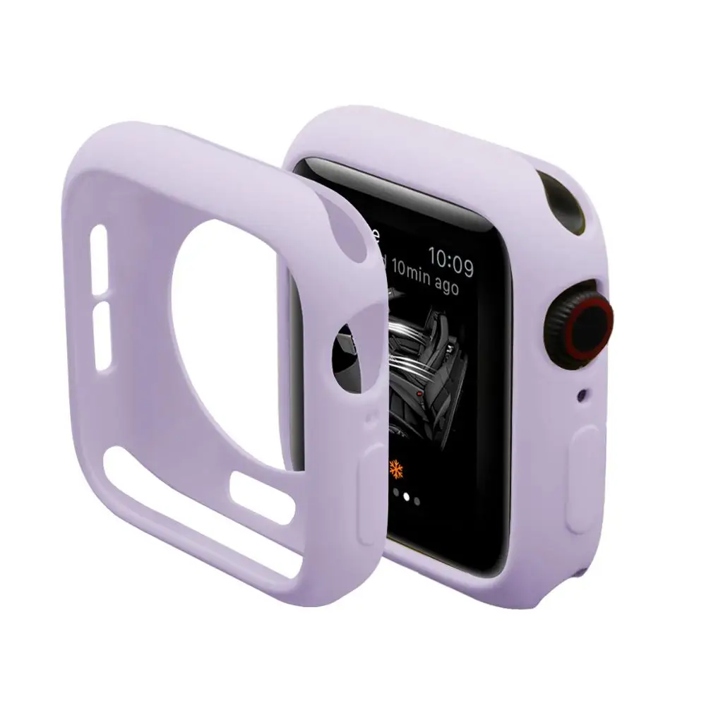 Чехол для Apple Watch, версии 5/4/3/2/1 40 мм 44 нуля; Цвет Розовый Красочный мягкий чехол s для наручных часов iWatch, версия 3, 2, 42 мм, 38 мм - Цвет: Пурпурный цвет