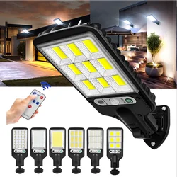 Applique murale solaire LED avec détecteur de mouvement PIR, 1200W, étanche, avec télécommande, éclairage d'extérieur, luminaire de sécurité, idéal pour un jardin, 117COB 