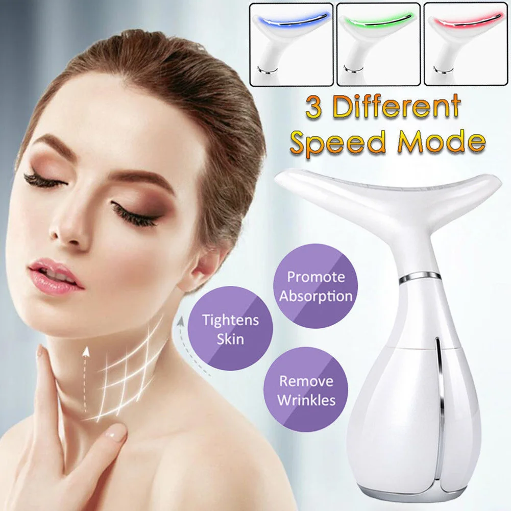 Face Instrument Anti Wrinkle Neck Care Massager LED Vibration Device Double Chin Reducer Skin USB Rechargeable 2