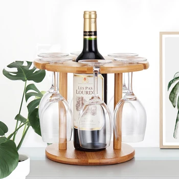 

Creative Wine Glass Drying Rack Bamboo Storage Shelf Bottle Display Holder Office Home Kitchen Supplies MJ709