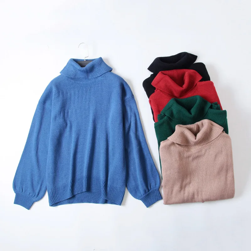 

Plus Size Casual Sweaters 2019 Autumn Women Fashion Loose LANTERN SLEEVES Knitting Pullovers B2-19003