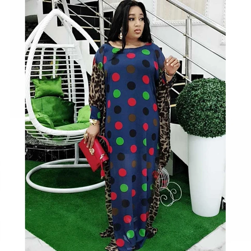 Spring Long Sleeve Maxi Dress African Ladies Rich Bazin Golden Print Vintage Plus Size Floor Length Women Party | Женская одежда