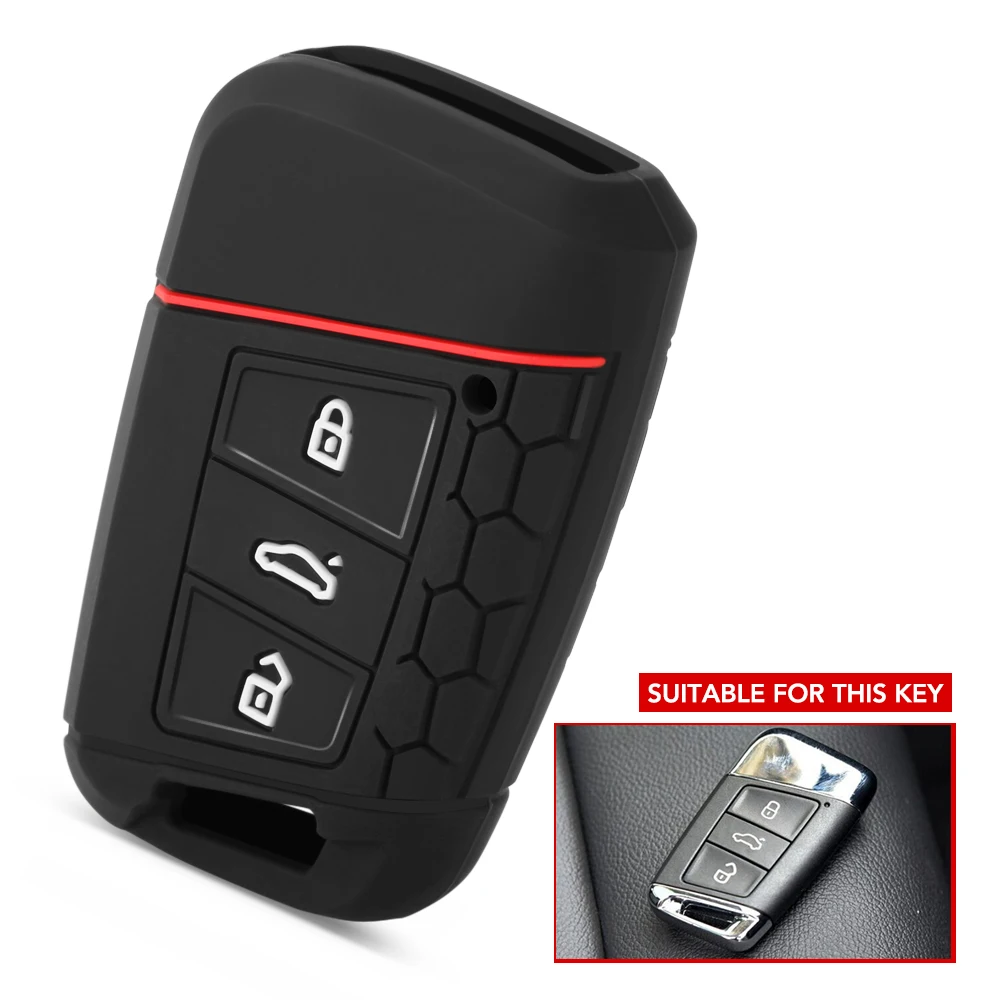 Silicone Key Case Cover For Volkswagen PASSAT B8 Skoda Kodiaq Superb A7 Keyless Fob Shell Skin Holder