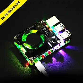 

Intelligent Expanding Board Programmable Real-time Display Expanding Board with Cooling Fan for Raspberry Pi 4B and 3B