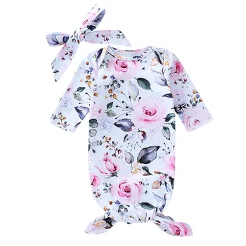 

Newborn Floral Snuggle Swaddle Blanket Baby Boy Girls Sleeping Bag Wrap Headband Cloth 0-3 Months Cotton Blend Best Gifts