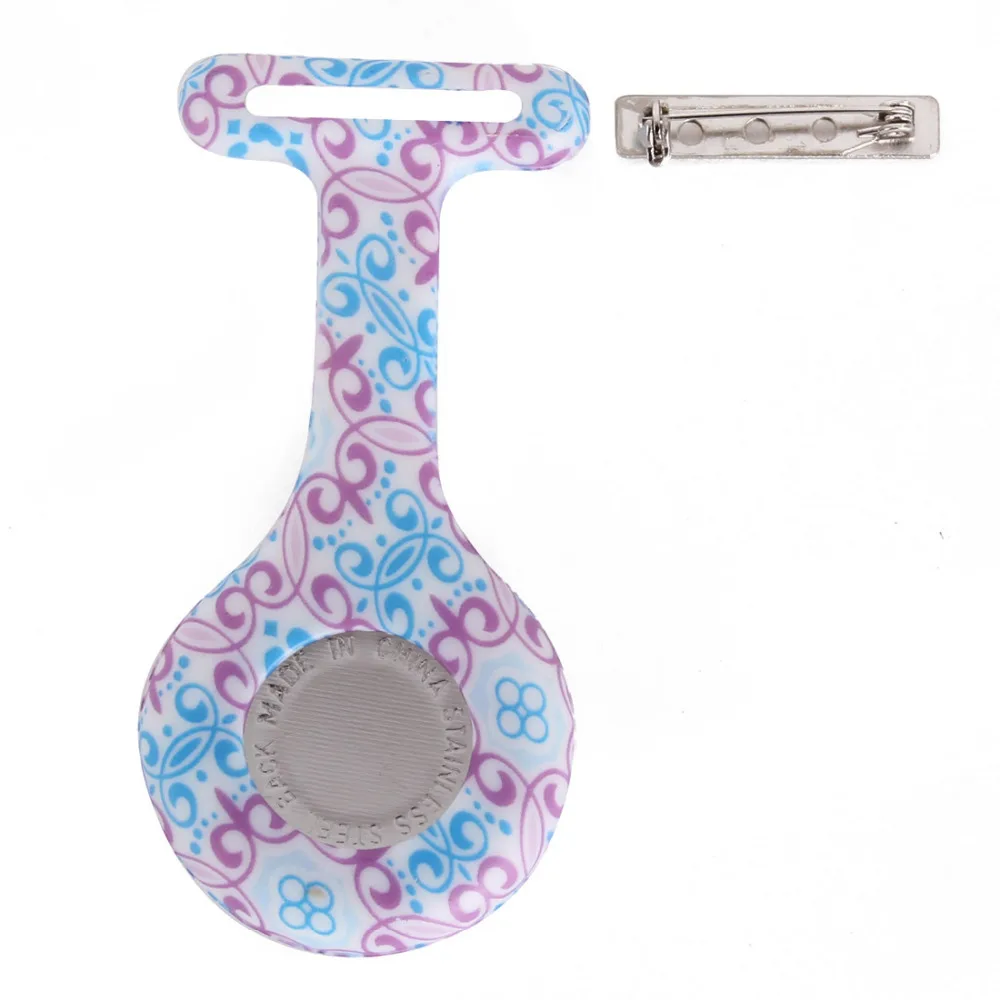 Pocket Watch Clip-on Fob Quartz Brooch Hanging Rubber Silicone Nurse Watch (17)
