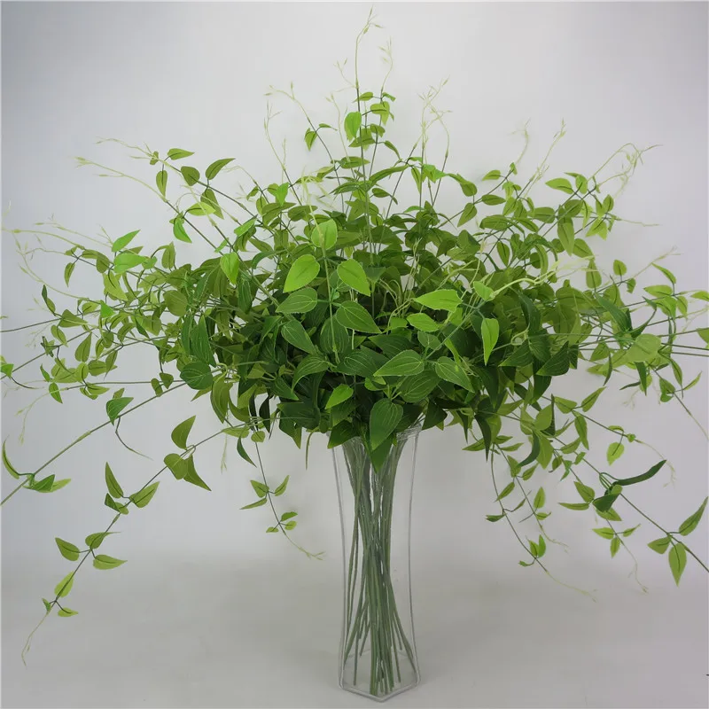 Искусственные цветы Ткань Clematis поддельные цветы гирлянда листья Висячие лоза лист листва растения для внутреннего и наружного свадьбы Decorat