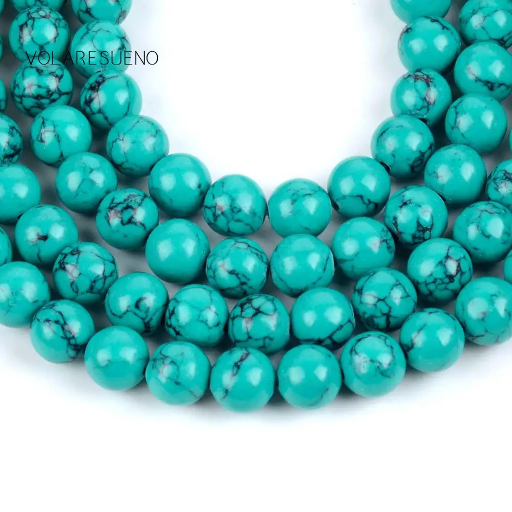 

Green Turquoises Minerals Stone Round Loose Beads For Jewelry Making 4-12mm Spacer Beads Fit Diy Bracelets Necklace 15'' Strand