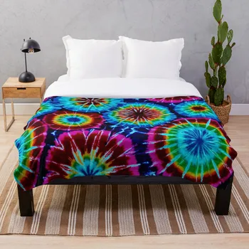 

Tie Dye Blanket Wool Flannel Plush Blanket Bedspread For office Sherpa Blanket Couch Quilt Cover Travel