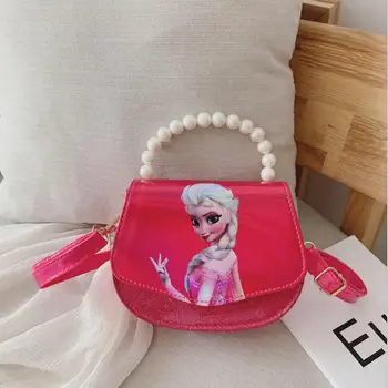 

New Cute Mini Bag Children Elsa Handbag For Kids Cartoon Cat PU Waterproof Should Bag Kids Girls Fashion Messenger Bags