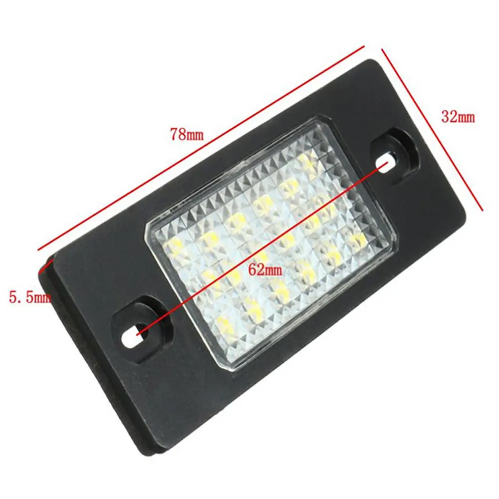 2 шт. 18SMD Автомобильный светодиодный светильник номерного знака для VW Tiguan Cayenne Touareg Golf 5 5D Passat(B5.5) 5D автомобильные аксессуары