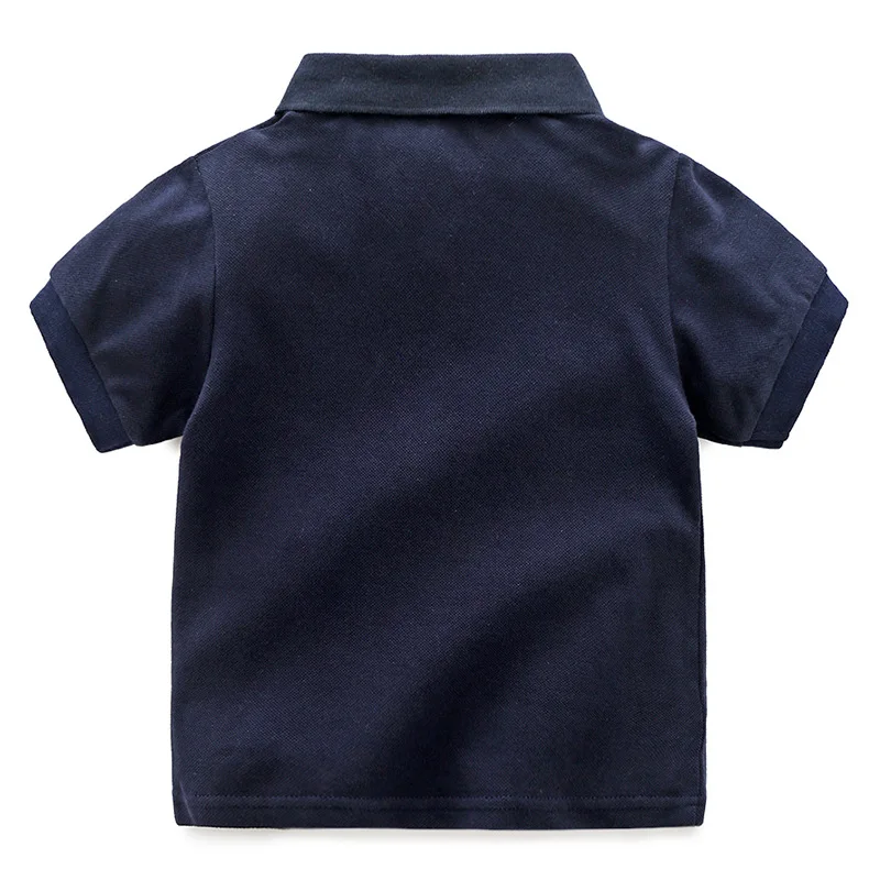 Summer Korean-style Boutique Childrenswear BOY'S Children Embroidery Small Fold-down Collar Boy Fashion Fold-down Collar Sh