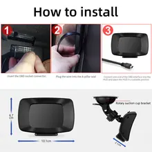 HUD Head Up Display Car GPS+OBD2 Dual input Digital Meter Alarm Speed Water-Temp Digital Oil Temperature Gauge Pressure Gauge