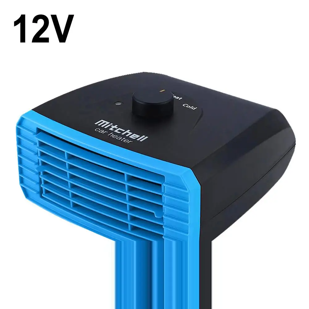 Blue 12V 12 В/24 В портативный автомобильный обогреватель Быстрый нагрев размораживатель теплового охлаждения вентилятор нагреватель теплый снегоочиститель кондиционер 15x16 см - Color Name: Blue 12V