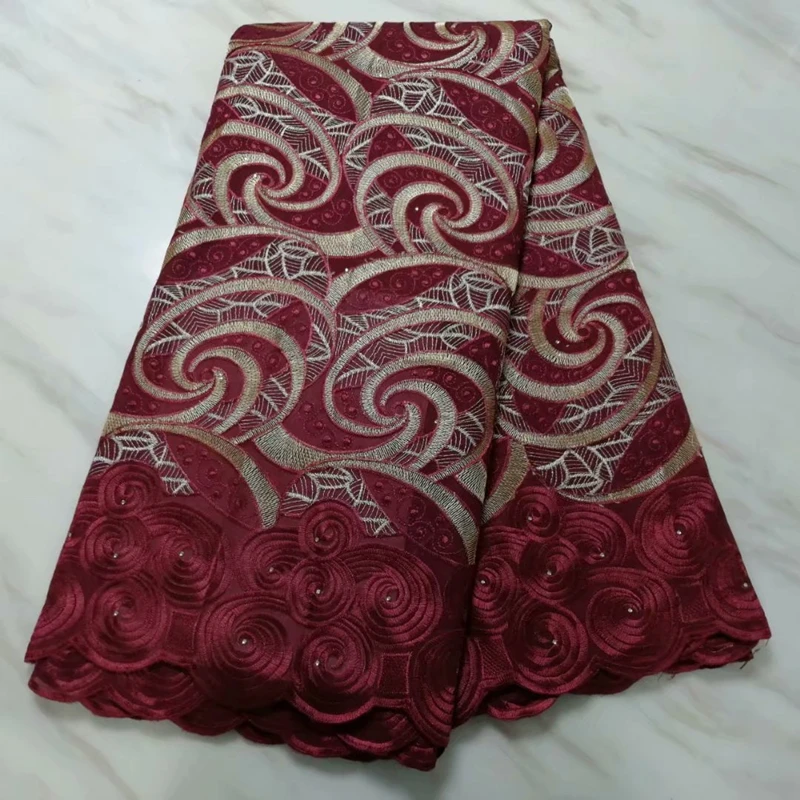 

Latest African Lace Fabric 2020 High Quality Nigerian Embroidered Flower Net Lace French Wax Lace Fabric For Women Dress Sewing