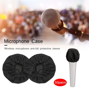 

50pcs Disposable Non-woven Microphone Cover Removal Windscreen Protective Mic Cap Pad for KTV Karaoke Supplies