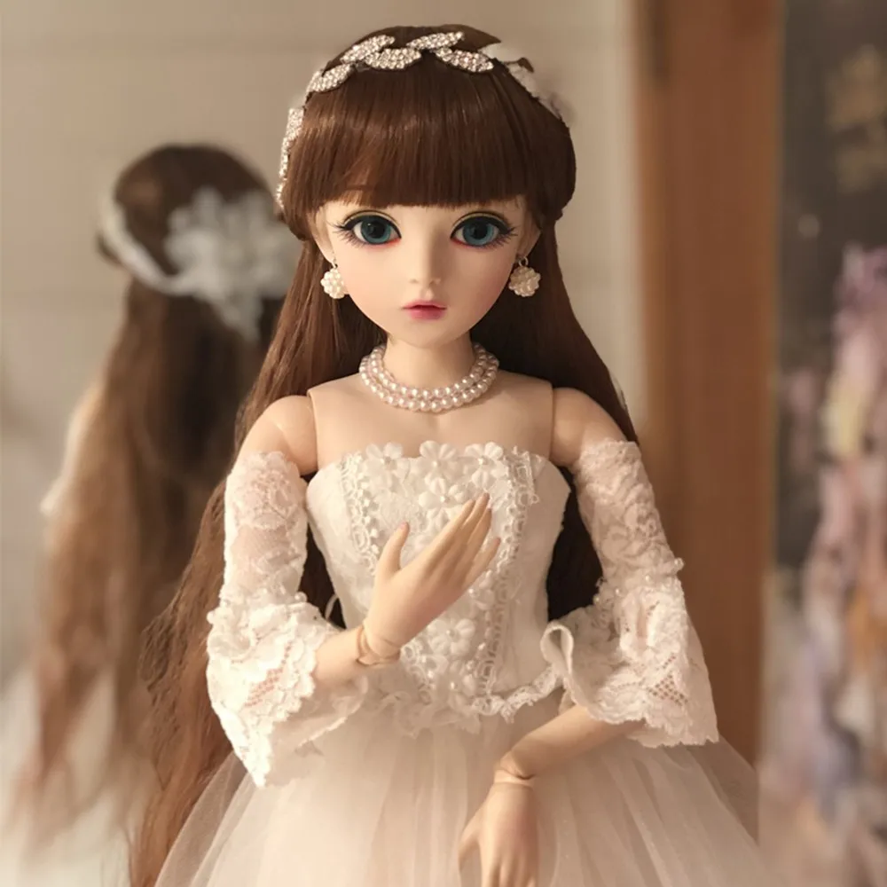60 см, BJD, 1/3, куклы для девочек с свадебным платьем, парики, обувь, макияж,, ручная работа, красивые игрушки, силиконовая кукла для новорожденного - Цвет: B