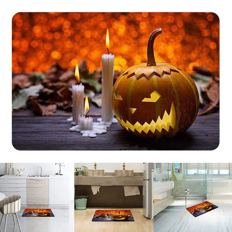 

Halloween Rug Scene Arrangement Props Printed Carpet Floor Mat for Doorway Kitchen Bathroom GHS99