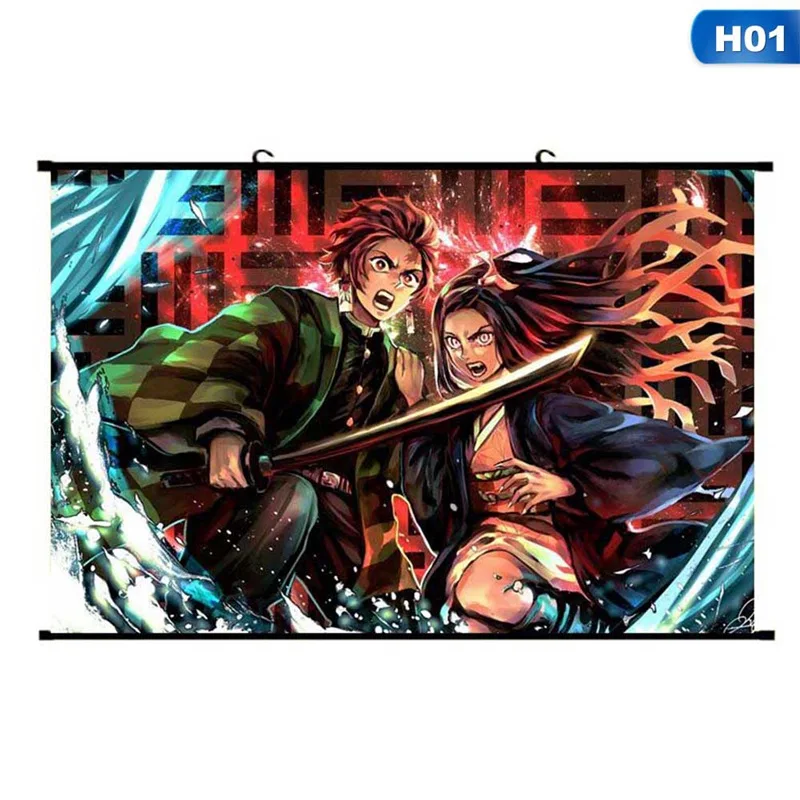 1 Японское аниме демон Slayer: Kimetsu no Yaiba Kamado настенный плакат домашний декор - Цвет: 1