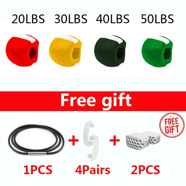 Fitness Face Masseter Men Women Facial Pop Go Mouth Jawline Jaw Muscle Exerciser Chew Ball Bite Breaker Training Body Skin Package 1