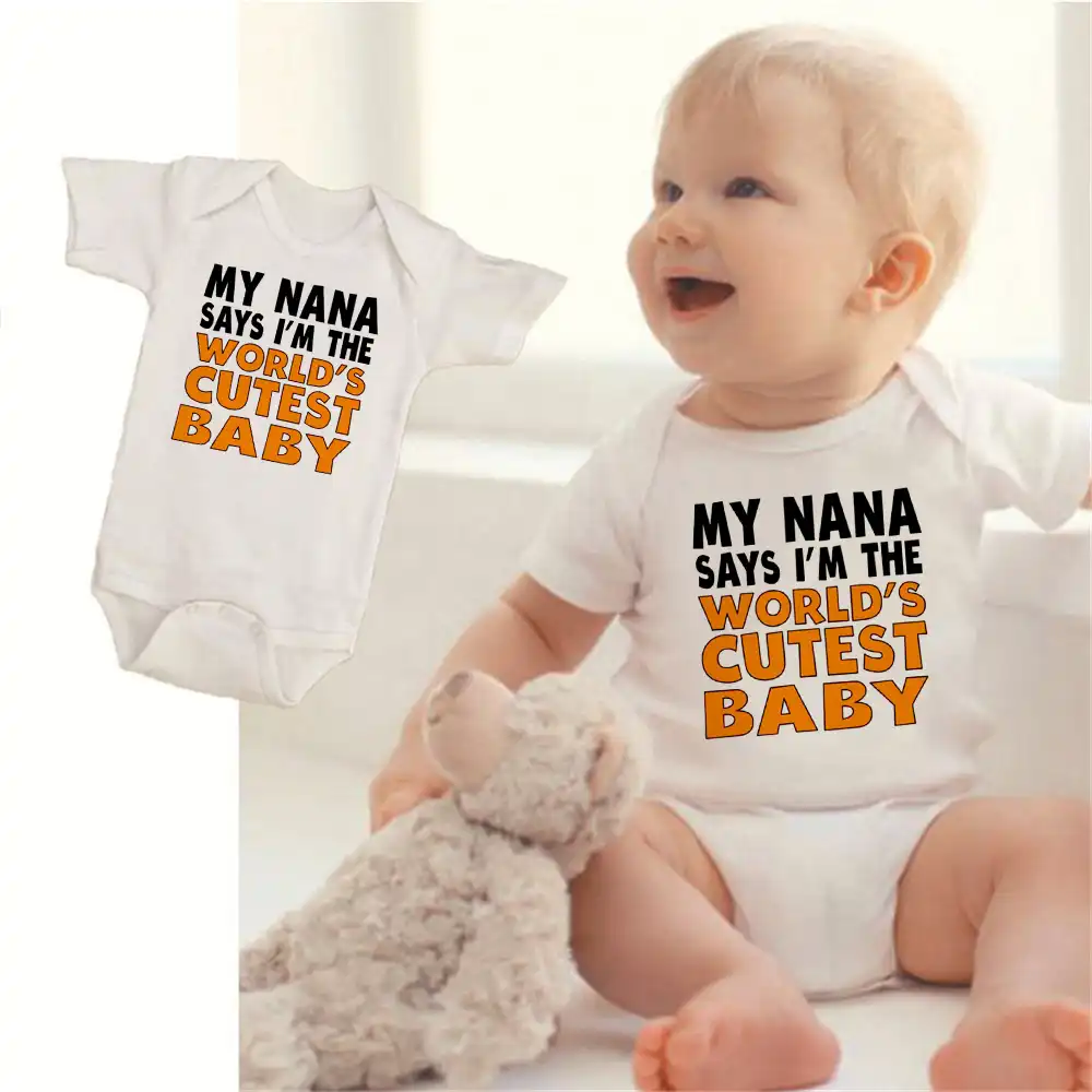 Ma Nana Dit Que Je Suis Le Bebe Le Plus Mignon Du Monde Body Pour Bebe Tenue Mignonne Vetements Pour Bebe Cadeau De Grand Mere Aliexpress