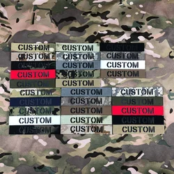 Custom Laser Cutting IR IFF Infrared Reflection Patch Name Tapes Black Letters Twoline Morale Tactics Military Airsoft